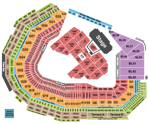 Fenway Park Noah Kahan Seating Chart